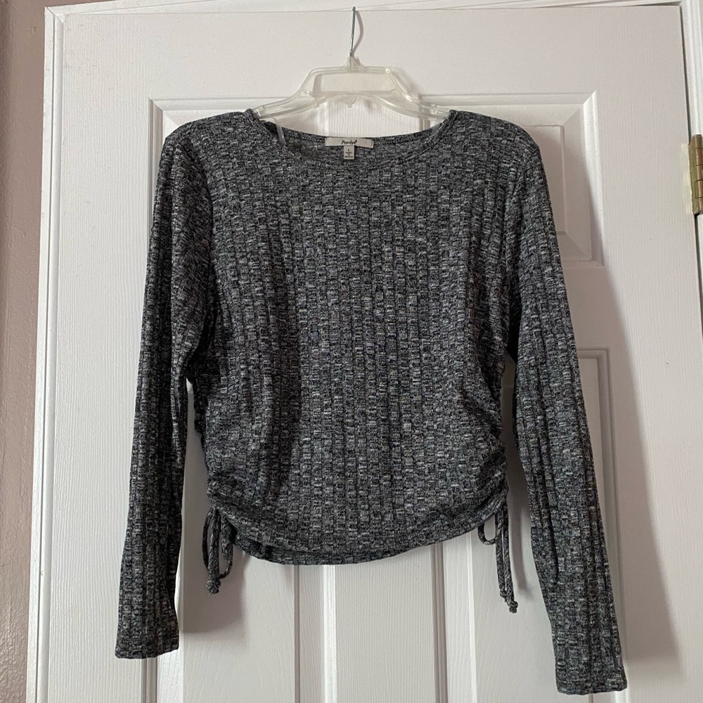 Papaya Grey Long Sleeve Sweater